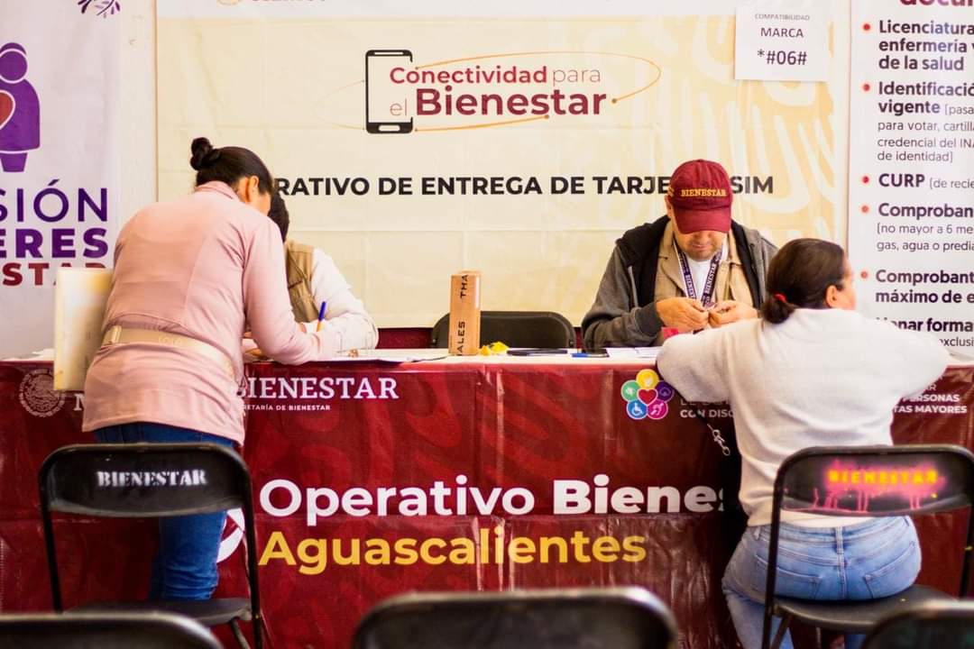 CONTINUA OPERATIVO DE ENTREGA DE TARJETAS TELEFÓNICAS SIM CON INTERNET GRATUITO:SECRETARÍA DE BIENESTAR