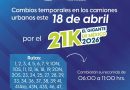 🚧 ¡Toma precauciones! Cambios en rutas de camiones por el 21K “El Gigante de México” 🏃‍♂️